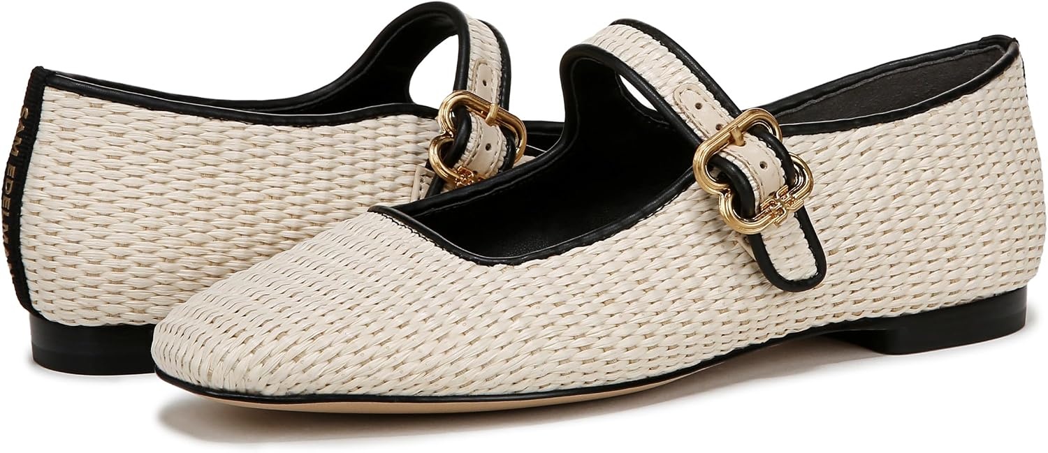 image:imageSam Edelman Womens MichaelaMary Jane FlatLinen Raffia