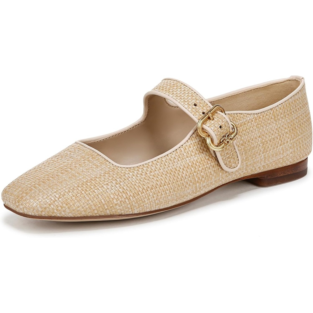 image:imageSam Edelman Womens MichaelaMary Jane FlatBleached Beechwood Weave