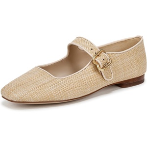 Sam Edelman Womens MichaelaMary Jane Flat(Bleached Beechwood Weave)