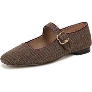 Sam Edelman Womens MichaelaMary Jane Flat(Brown Plaid Multi)