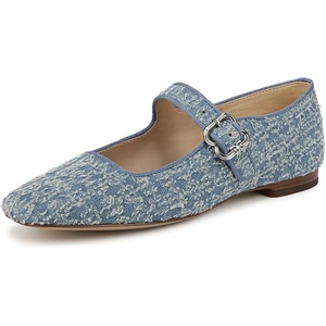 Sam Edelman Womens MichaelaMary Jane Flat(Montrose Blue Fray)